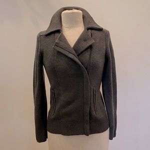 Victor Womens Charcoal Knit Motorcycle Style Sweater Jacket / Size S